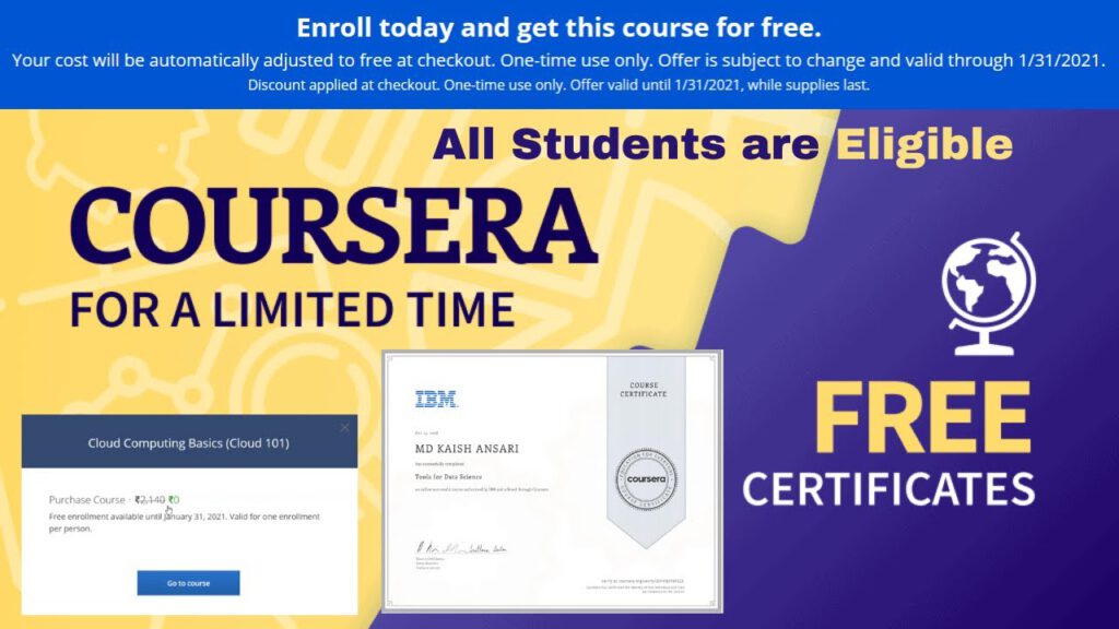 Coursera Birthday 9 Free Certificate Courses