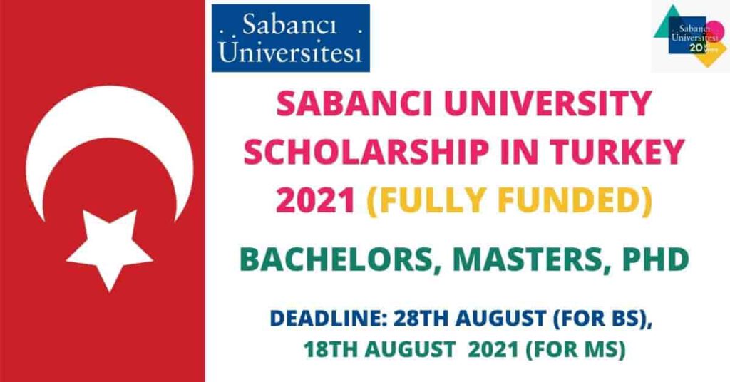 sabanci university scholarship 2021
