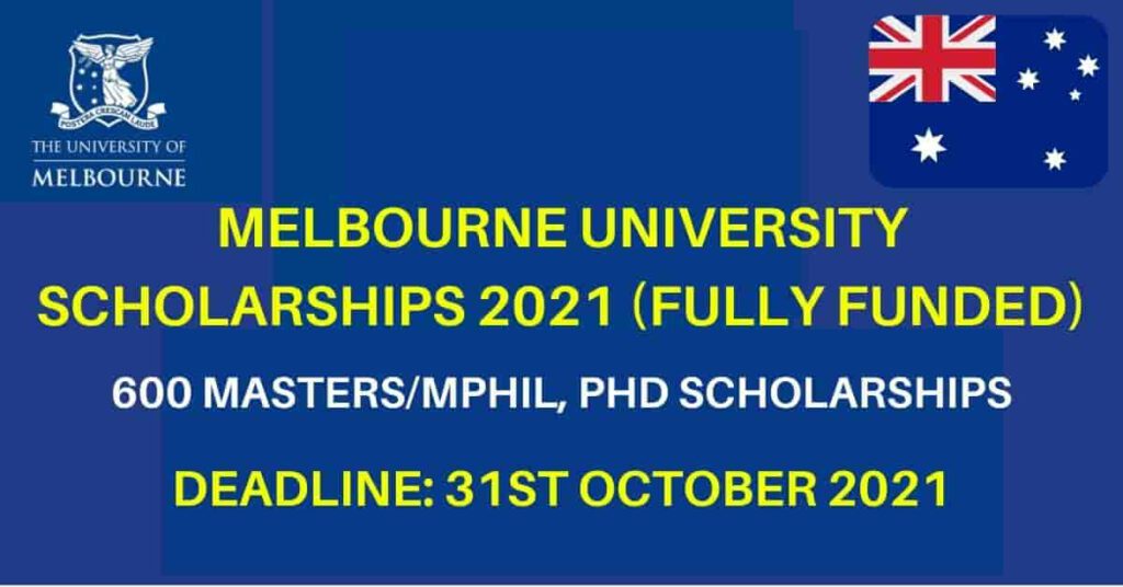 600 Melbourne University Scholarships 2021