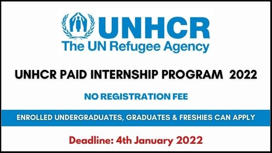 UNHCR Internship Program 2022